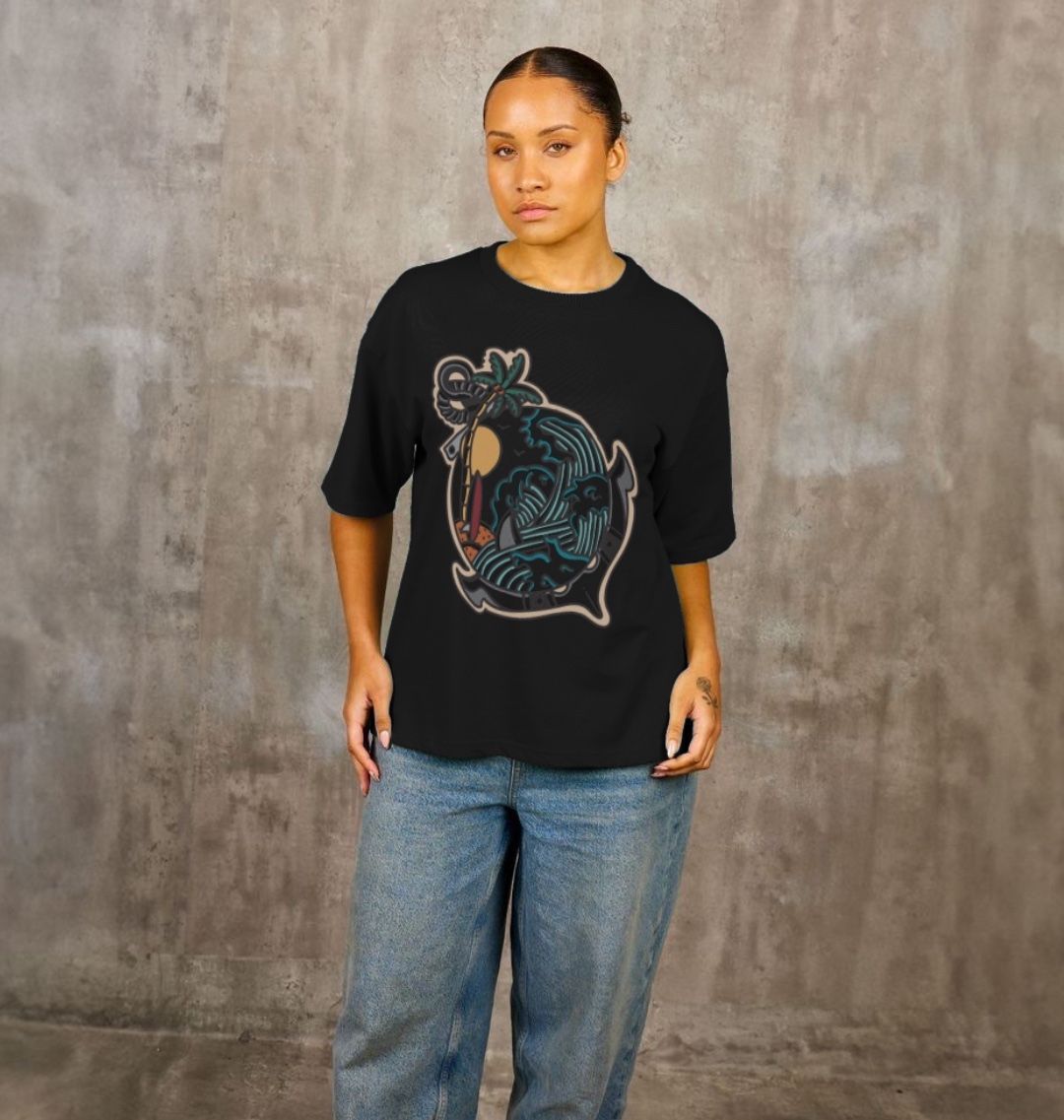Beach world Oversized Tee - Women’s - Primavera Marketplace - Primavera Marketplace - 79729610