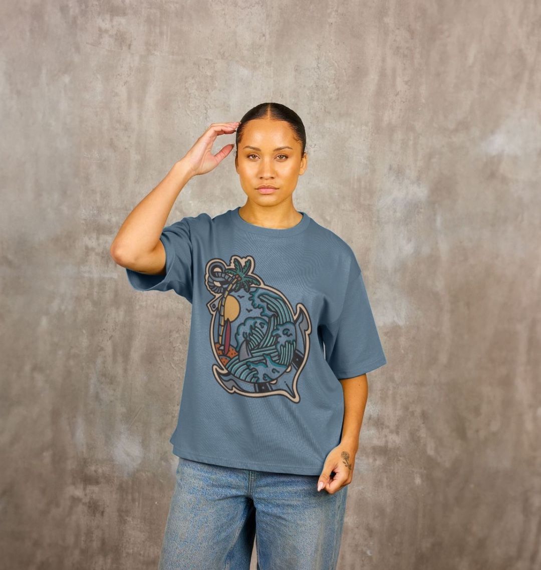 Beach world Oversized Tee - Women’s - Primavera Marketplace - Primavera Marketplace - 79729611