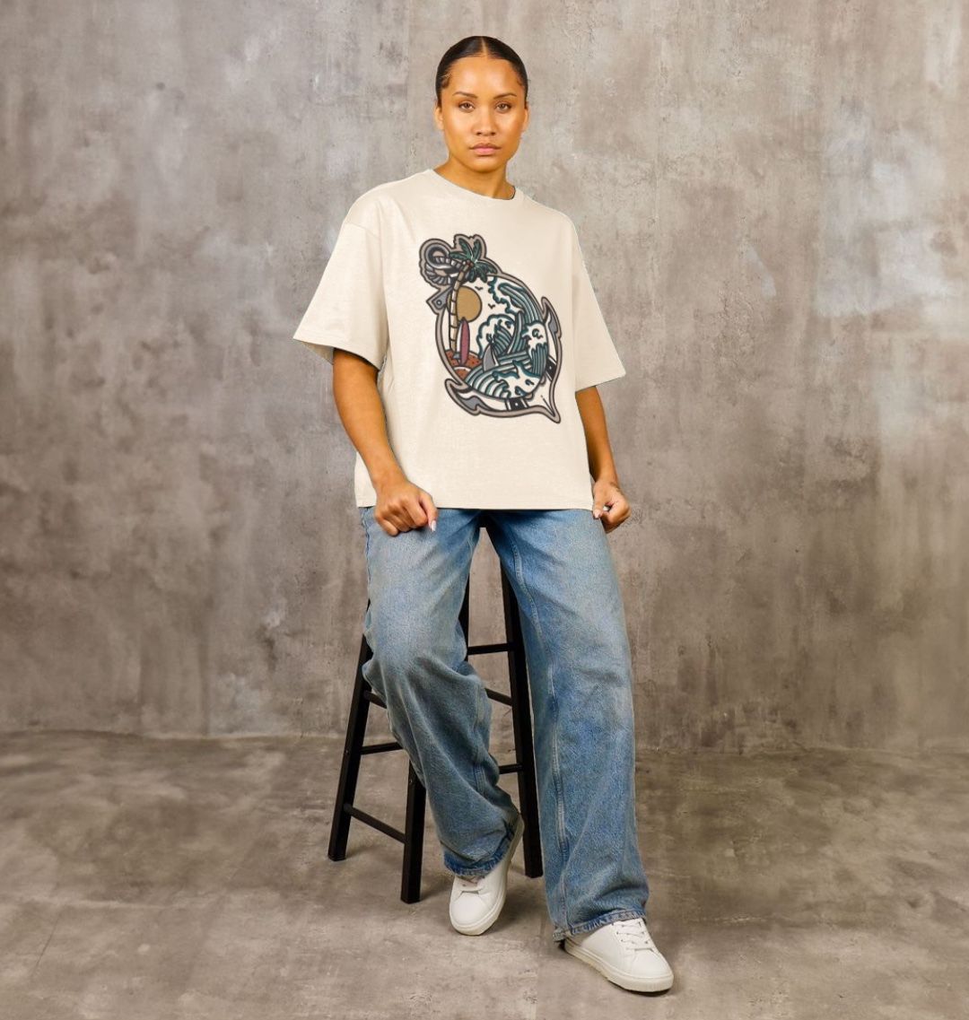 Beach world Oversized Tee - Women’s - Primavera Marketplace - Primavera Marketplace - 79729612