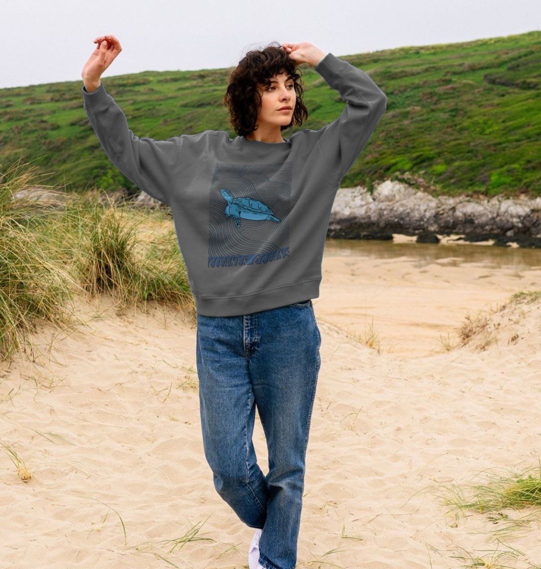 Cleaner Ocean Turtle - Women's Sweater - Primavera Marketplace - Primavera Marketplace - 68933251