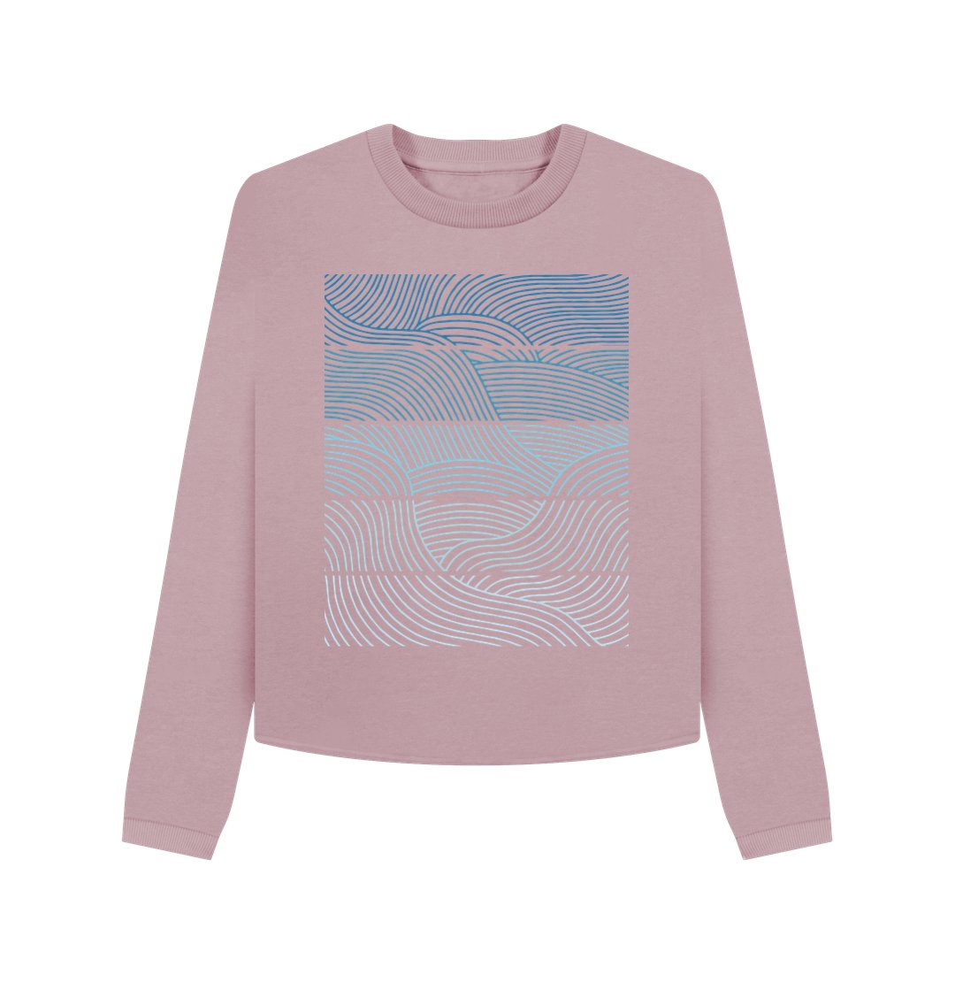 Waves - Women’s Boxy Sweater - Primavera Marketplace - Primavera Marketplace - 79628246