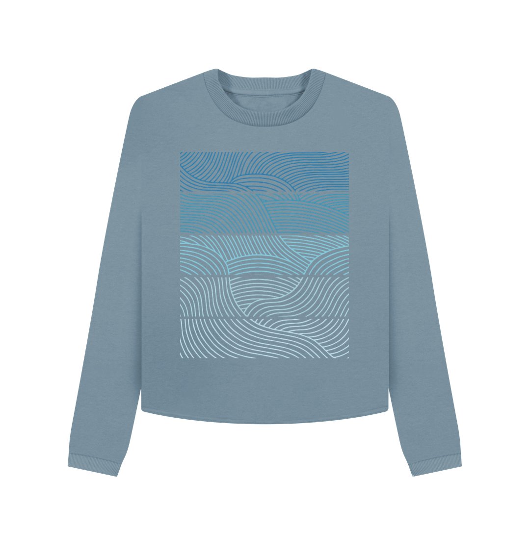 Waves - Women’s Boxy Sweater - Primavera Marketplace - Primavera Marketplace - 79628247