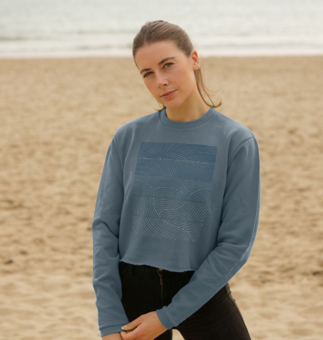 Waves - Women’s Boxy Sweater - Primavera Marketplace - Primavera Marketplace - 79628247