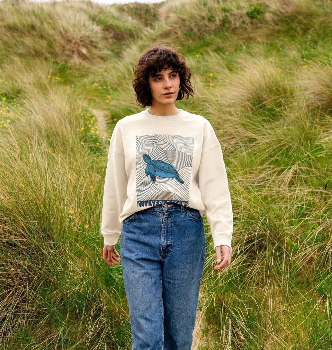 Cleaner Ocean Turtle - Women's Sweater - Primavera Marketplace - Primavera Marketplace - 68933250
