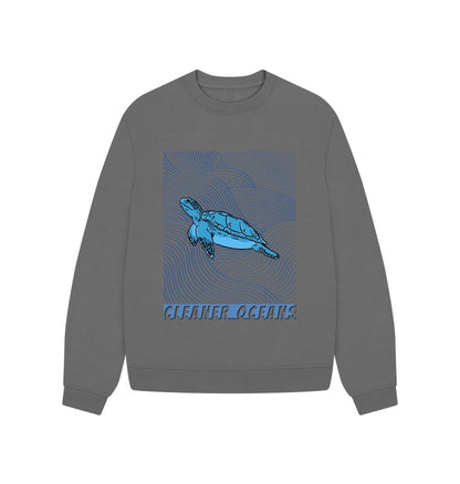 Cleaner Ocean Turtle - Women's Sweater - Primavera Marketplace - Primavera Marketplace - 68933251