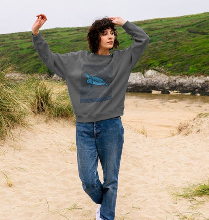 Cleaner Ocean Turtle - Women's Sweater - Primavera Marketplace - Primavera Marketplace - 68933251