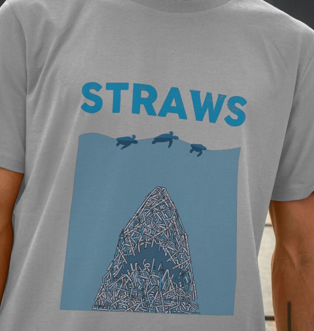 Straws Danger Recycled Tee - Men’s - Primavera Marketplace - Primavera Marketplace - 79902437