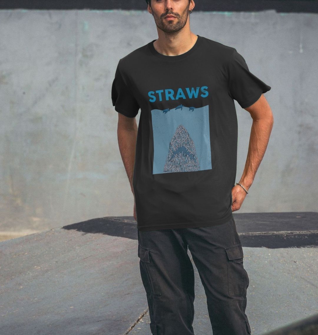 Straws Danger Recycled Tee - Men’s - Primavera Marketplace - Primavera Marketplace - 79902438