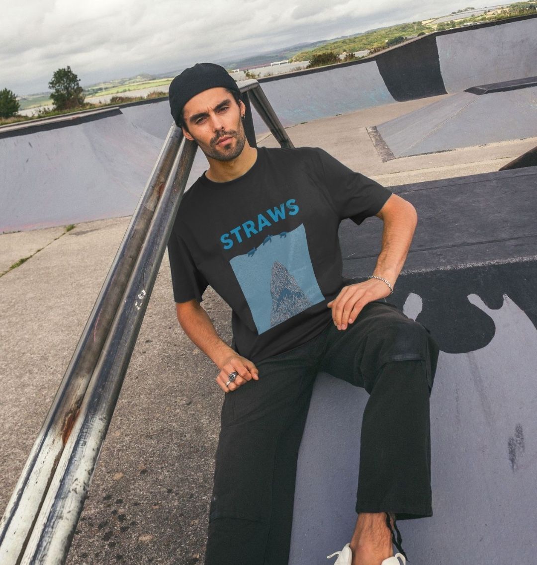 Straws Danger Recycled Tee - Men’s - Primavera Marketplace - Primavera Marketplace - 79902438