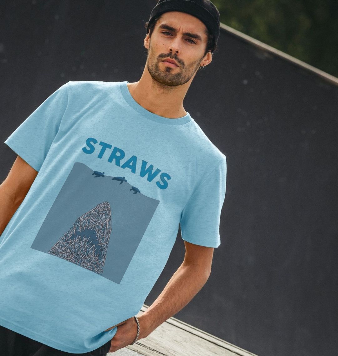 Straws Danger Recycled Tee - Men’s - Primavera Marketplace - Primavera Marketplace - 79902439