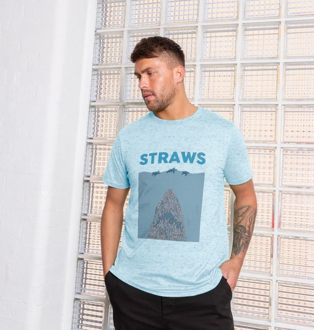 Straws Danger Recycled Tee - Men’s - Primavera Marketplace - Primavera Marketplace - 79902439